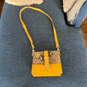 Badgley Mischka Yellow Python Bag